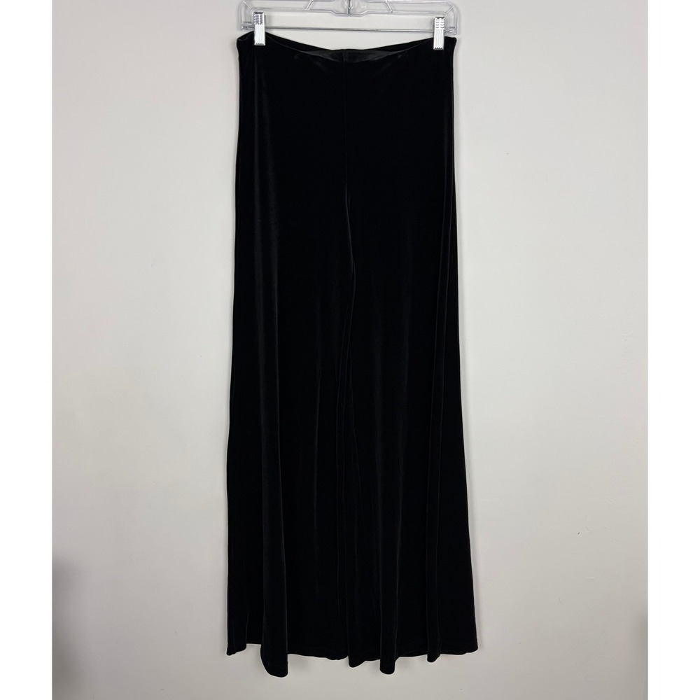 Georgiou Studio Black Velvet Wide Leg High Waisted Pant Vintage Whimsygoth Small